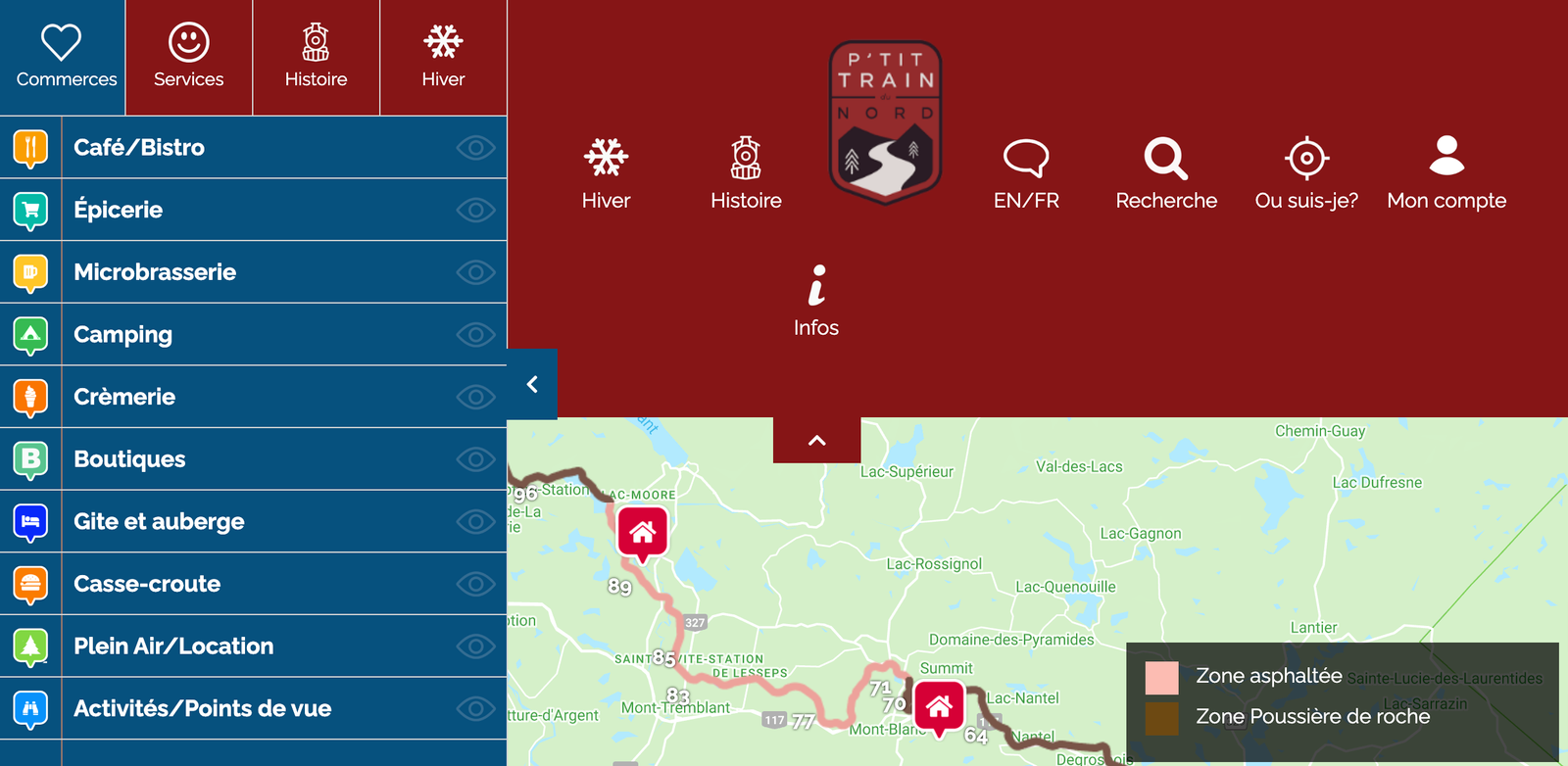 Carte p'tit train du nord